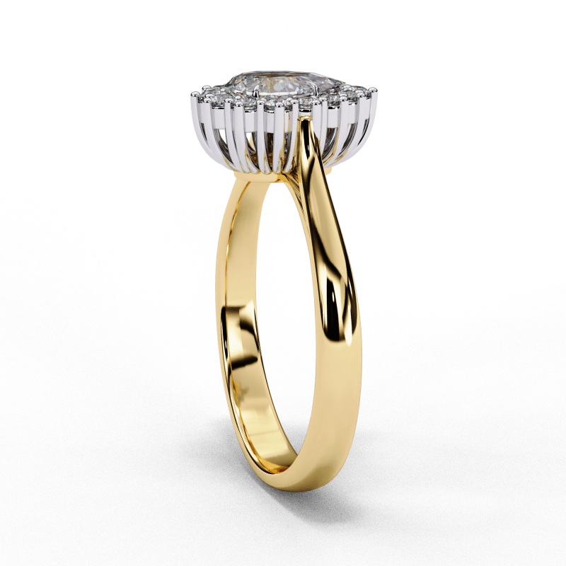Reverra 14K Gold Pear & Round Lab Grown Diamond Engagement Ring for Women, CTTW-2.04 - Reverra Jewels Inc.