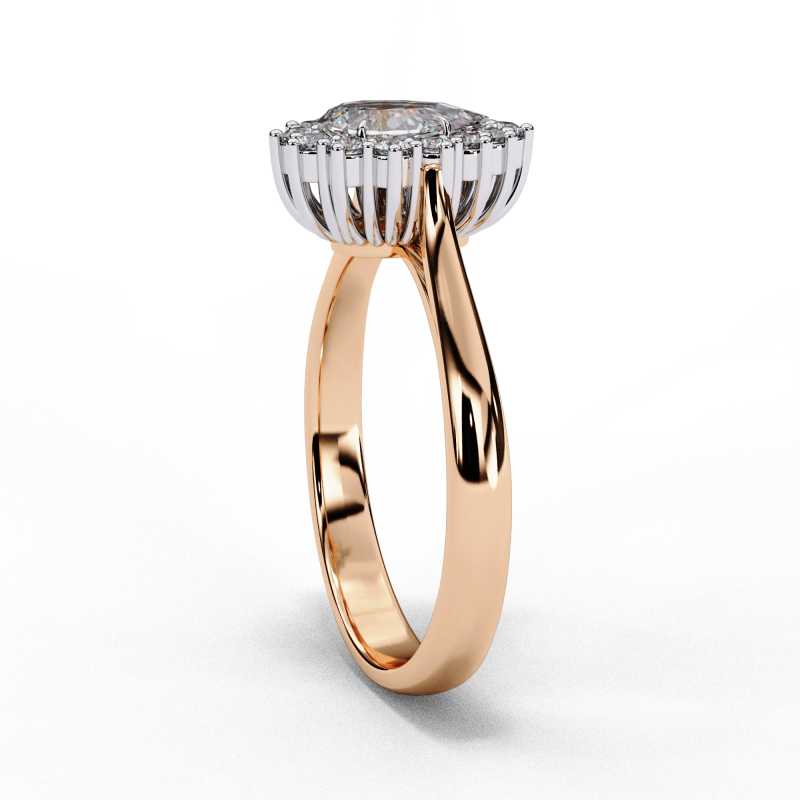 Reverra 14K Gold Pear & Round Lab Grown Diamond Engagement Ring for Women, CTTW-2.04 - Reverra Jewels Inc.