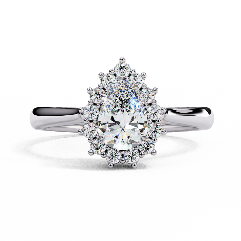 Reverra 14K Gold Pear & Round Lab Grown Diamond Engagement Ring for Women, CTTW-2.04 - Reverra Jewels Inc.