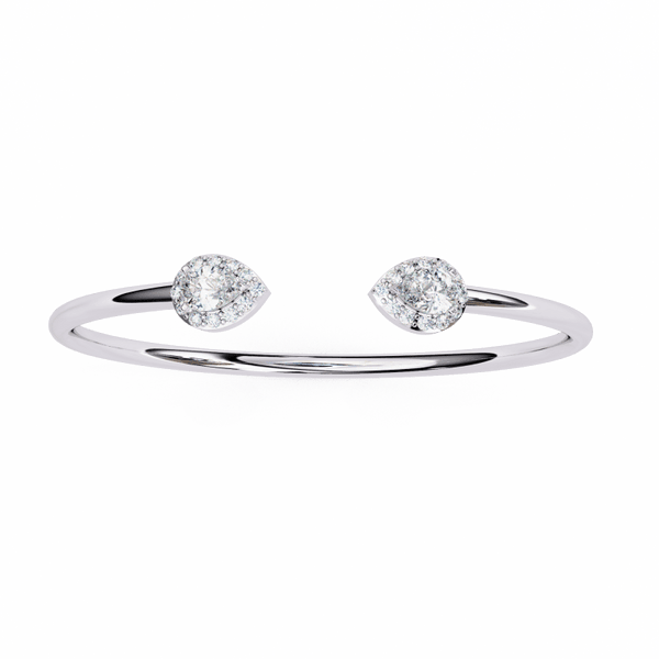 Reverra 14K Gold Pear & Round Lab Grown Diamond Flexi Bracelet for Women, CTTW-1.17 - Reverra Jewels Inc.