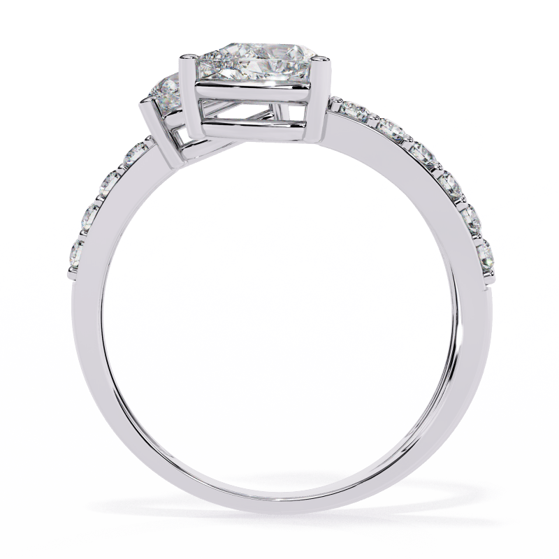 Reverra 14K Gold Pear & Round Lab Grown Diamond Pear Double Halo Engagement Ring for Women, CTTW-1.34 - Reverra Jewels Inc.