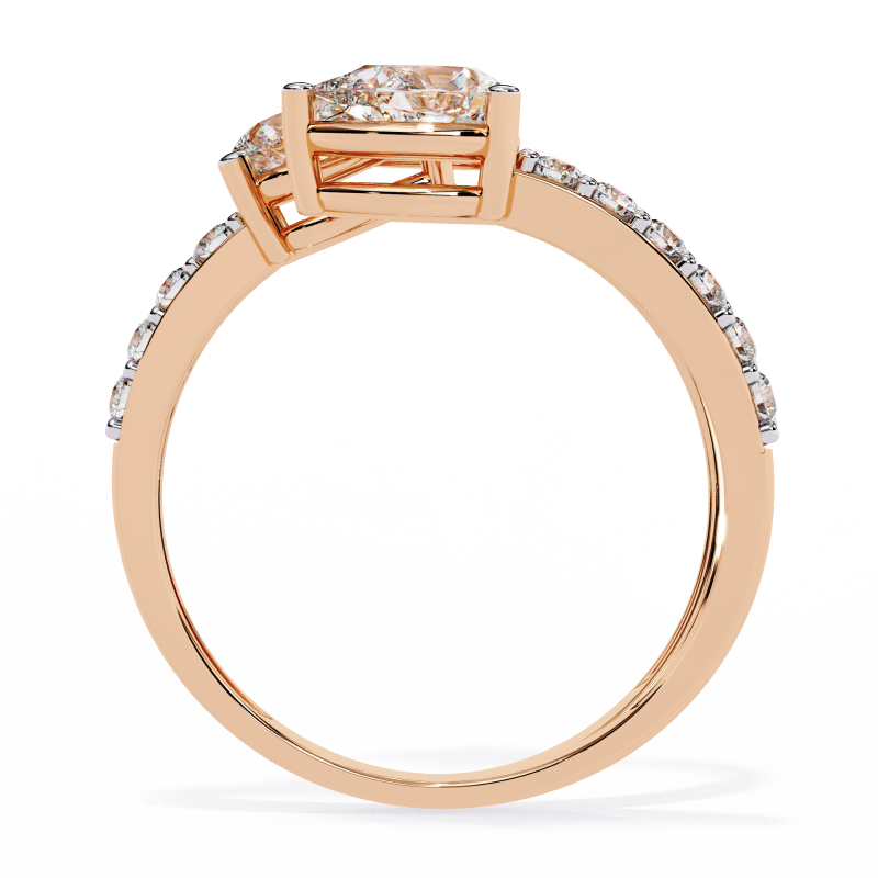 Reverra 14K Gold Pear & Round Lab Grown Diamond Pear Double Halo Engagement Ring for Women, CTTW-1.34 - Reverra Jewels Inc.