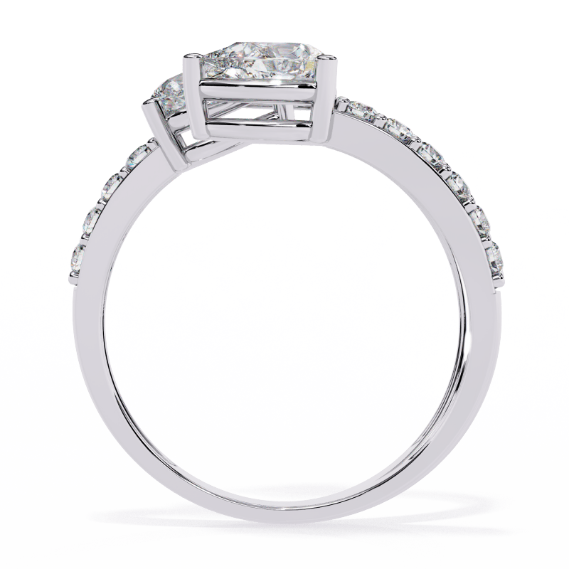 Reverra 14K Gold Pear & Round Lab Grown Diamond Pear Double Halo Engagement Ring for Women, CTTW-1.34 - Reverra Jewels Inc.