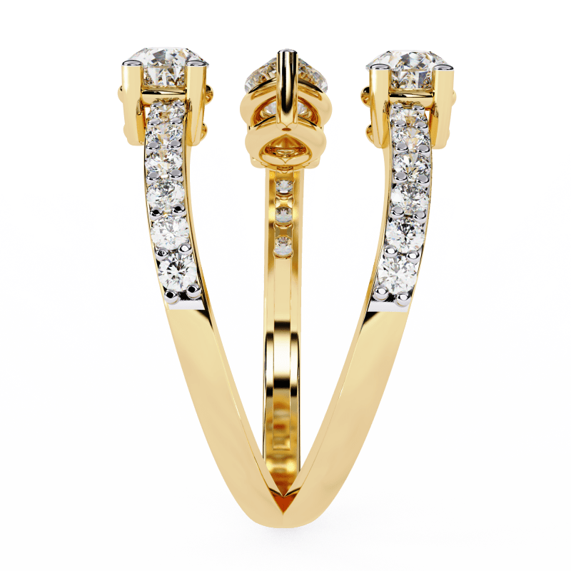 Reverra 14K Gold Pear & Round Lab Grown Diamond Pear Double Halo Engagement Ring for Women, CTTW-1.34 - Reverra Jewels Inc.