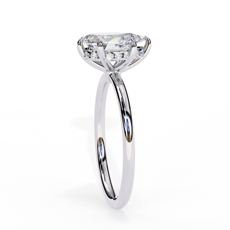 Reverra 14K Gold Pear & Round Lab Grown Diamond Six Prong Classic Engagement Ring for Women, CTTW-1.9 - Reverra Jewels Inc.