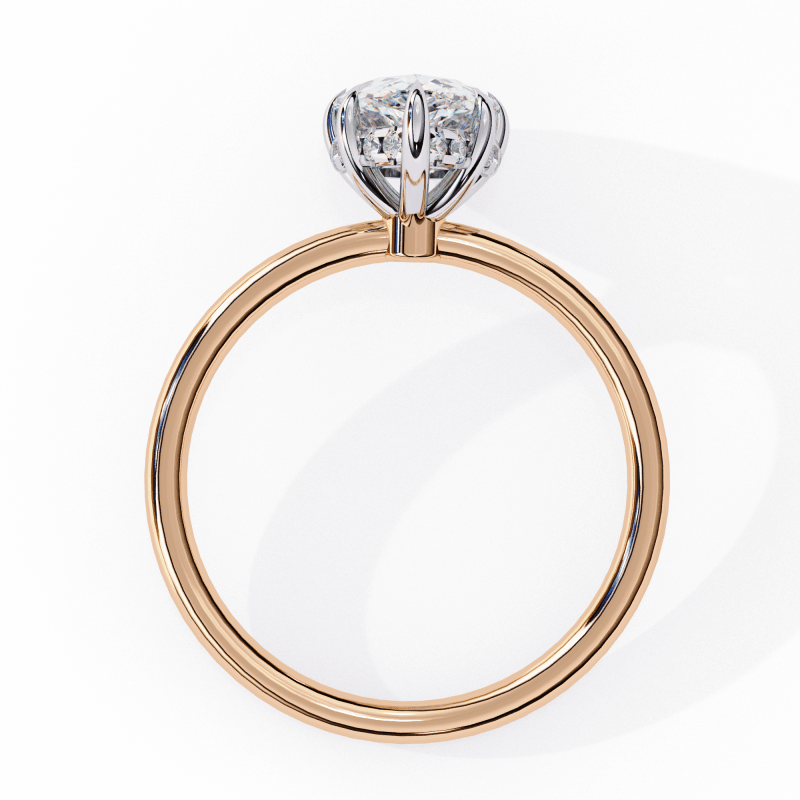Reverra 14K Gold Pear & Round Lab Grown Diamond Six Prong Classic Engagement Ring for Women, CTTW-1.9 - Reverra Jewels Inc.