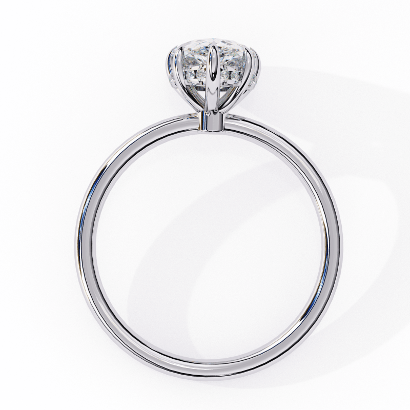 Reverra 14K Gold Pear & Round Lab Grown Diamond Six Prong Classic Engagement Ring for Women, CTTW-1.9 - Reverra Jewels Inc.