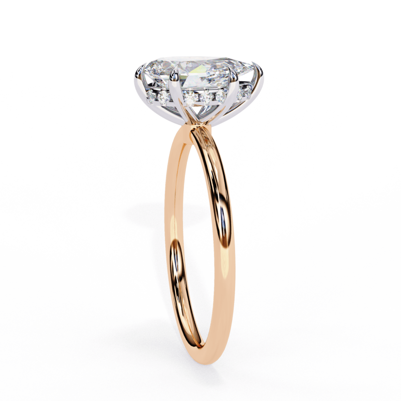 Reverra 14K Gold Pear & Round Lab Grown Diamond Six Prong Classic Engagement Ring for Women, CTTW-1.9 - Reverra Jewels Inc.