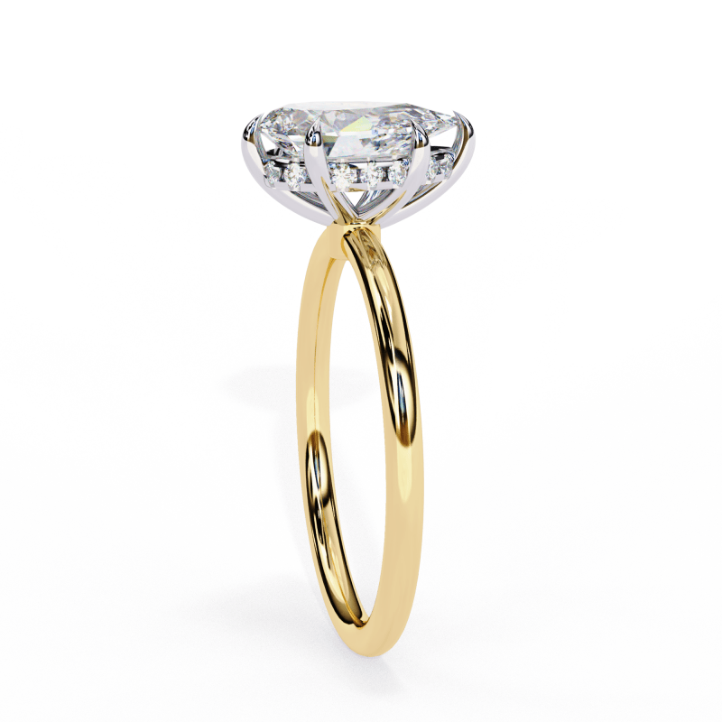 Reverra 14K Gold Pear & Round Lab Grown Diamond Six Prong Classic Engagement Ring for Women, CTTW-1.9 - Reverra Jewels Inc.
