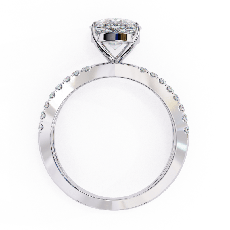 Reverra 14K Gold Pear & Round Lab Grown Diamond Split Shank Engagement Ring for Women, CTTW-1.85 - Reverra Jewels Inc.