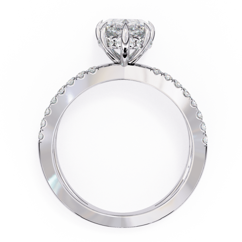 Reverra 14K Gold Pear & Round Lab Grown Diamond Split Shank Engagement Ring for Women, CTTW-2.22 - Reverra Jewels Inc.