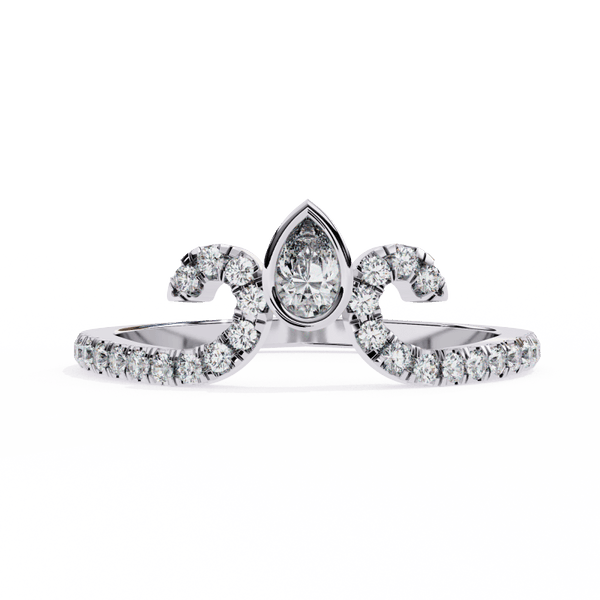 Reverra 14K Gold Pear & Round Lab Grown Diamond Swirl Tiara Half Eternity Band for Women, CTTW-0.3 - Reverra Jewels Inc.