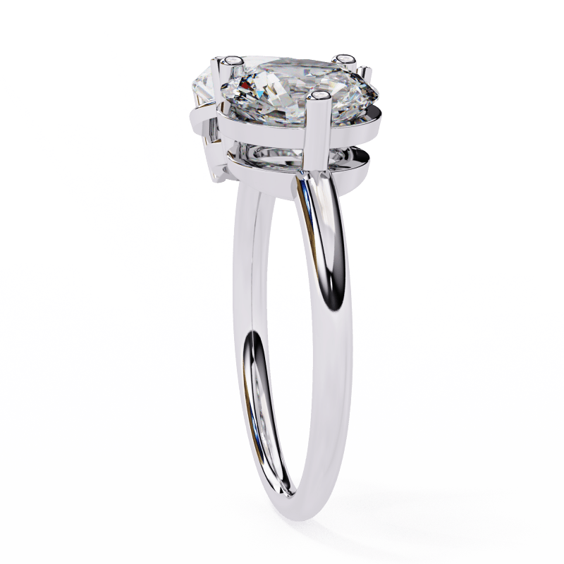 Reverra 14K Gold Pear & Round Lab Grown Diamond Toi et Moi Engagement Ring for Women, CTTW-3.8 - Reverra Jewels Inc.