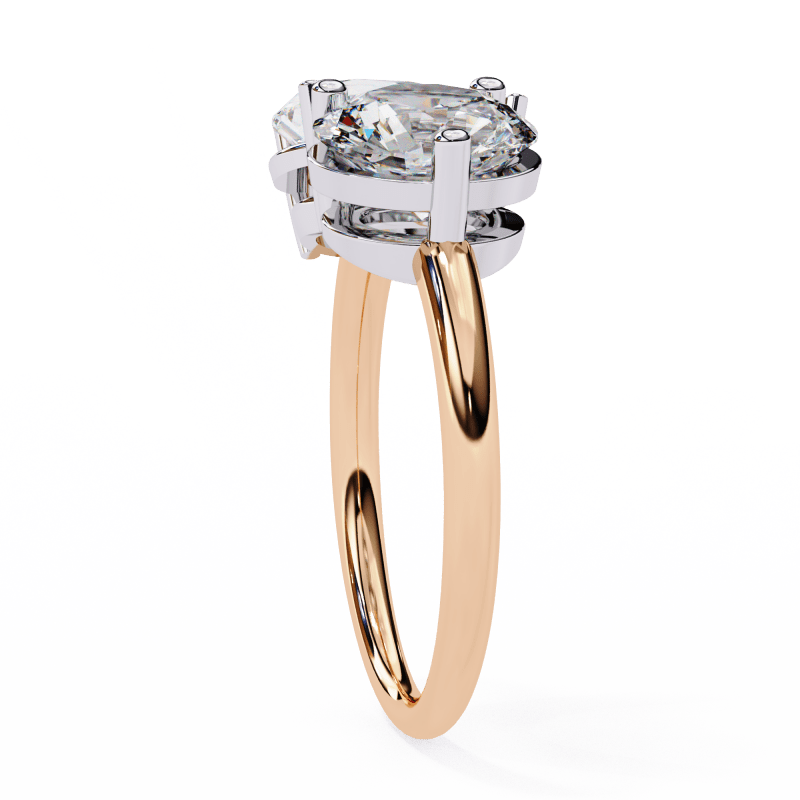Reverra 14K Gold Pear & Round Lab Grown Diamond Toi et Moi Engagement Ring for Women, CTTW-3.8 - Reverra Jewels Inc.