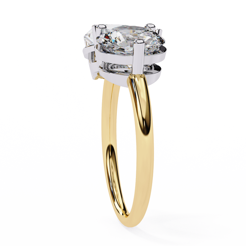 Reverra 14K Gold Pear & Round Lab Grown Diamond Toi et Moi Engagement Ring for Women, CTTW-3.8 - Reverra Jewels Inc.