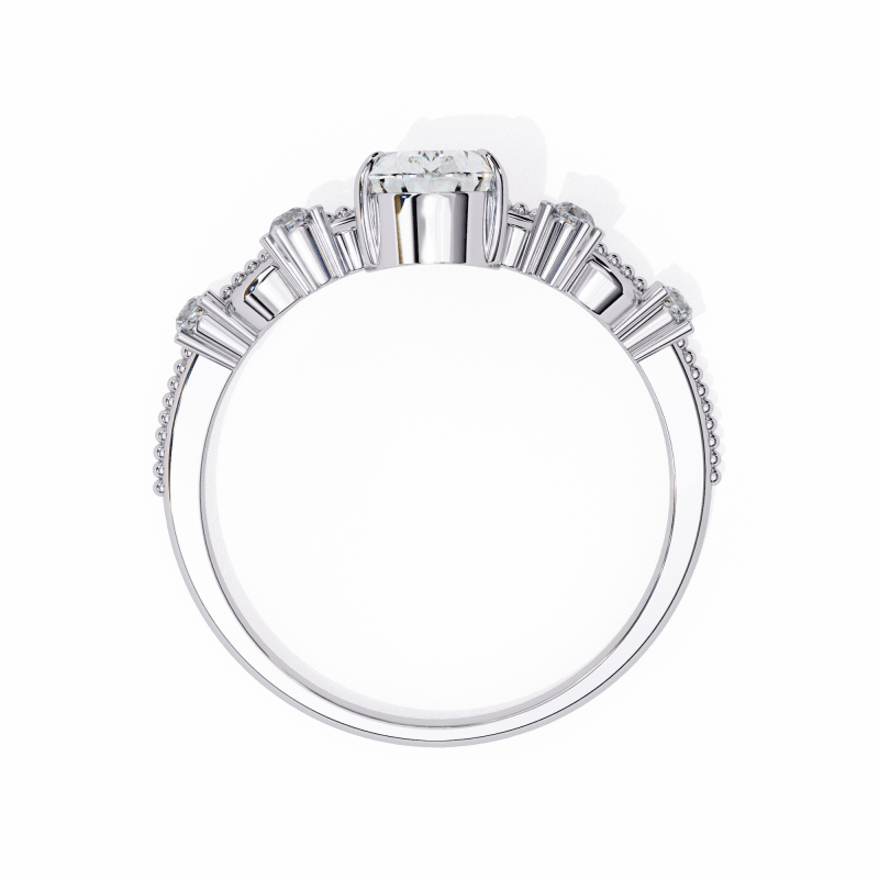 Reverra 14K Gold Pear & Round Lab Grown Diamond with Filigree Vintage Engagement Ring for Women, CTTW-1.07 - Reverra Jewels Inc.