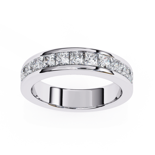 Reverra 14K Gold Princess Lab Grown Diamond Channel Modern Brilliance Eternity Band for Women, CTTW-1.07 - Reverra Jewels Inc.