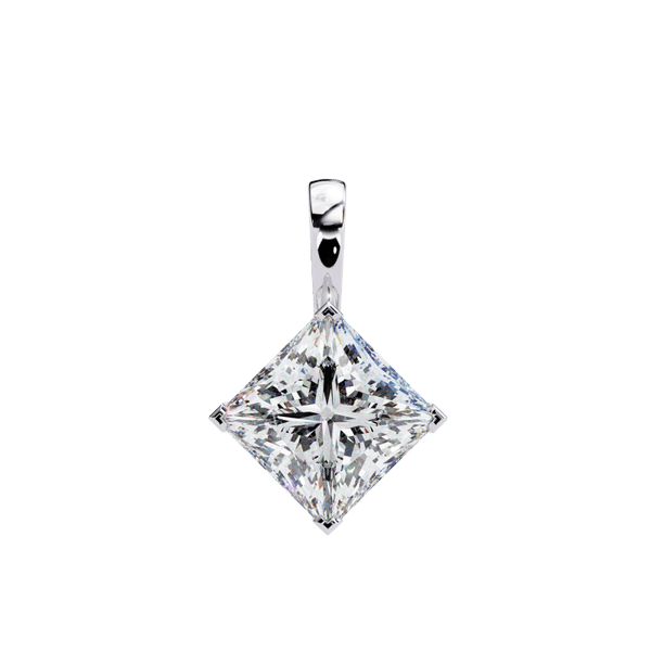 Reverra 14K Gold Princess Lab Grown Diamond Pendant For Women, CTTW-2.87 - Reverra Jewels Inc.