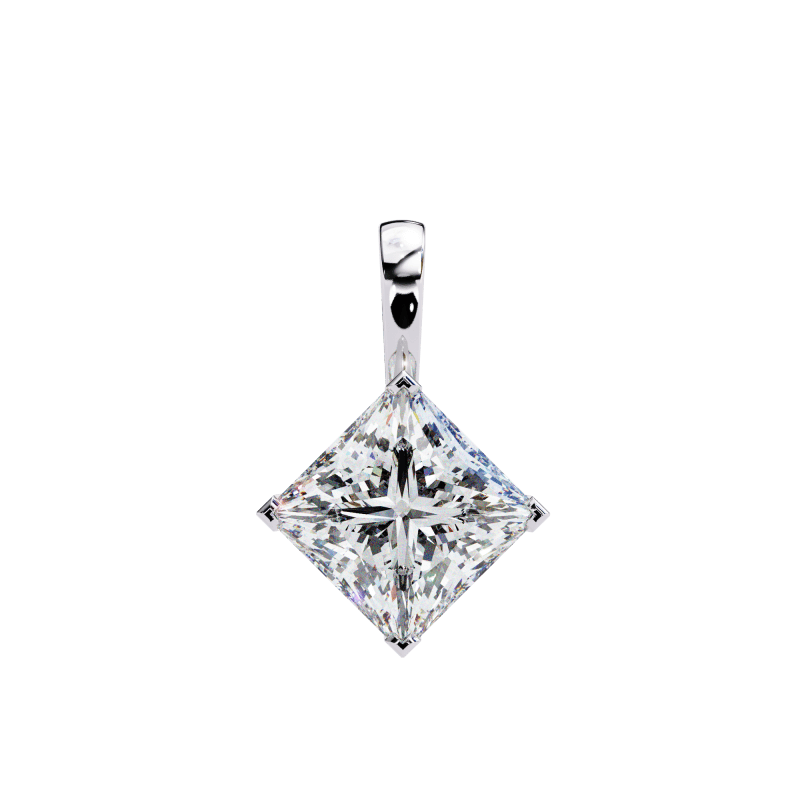 Reverra 14K Gold Princess Lab Grown Diamond Pendant For Women, CTTW-2.87 - Reverra Jewels Inc.