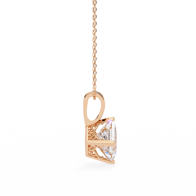 Reverra 14K Gold Princess Lab Grown Diamond Pendant For Women, CTTW-2.87 - Reverra Jewels Inc.