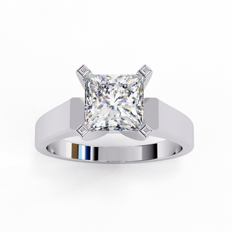 Reverra 14K Gold Princess Lab Grown Diamond Solitaire Engagement Ring for Women, CTTW-1.72 - Reverra Jewels Inc.