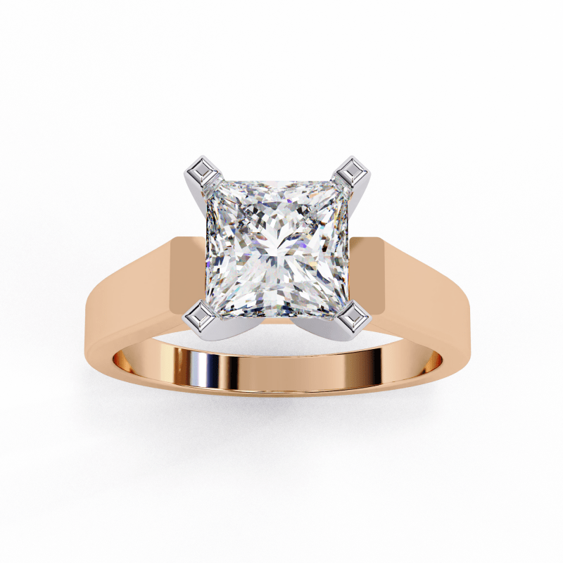 Reverra 14K Gold Princess Lab Grown Diamond Solitaire Engagement Ring for Women, CTTW-1.72 - Reverra Jewels Inc.