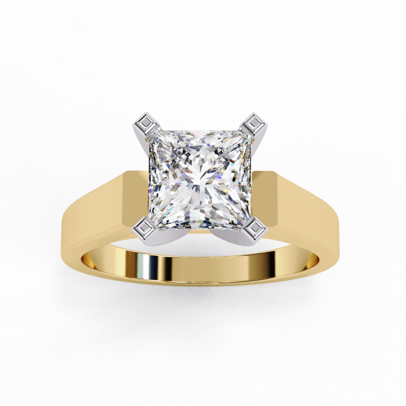 Reverra 14K Gold Princess Lab Grown Diamond Solitaire Engagement Ring for Women, CTTW-1.72 - Reverra Jewels Inc.