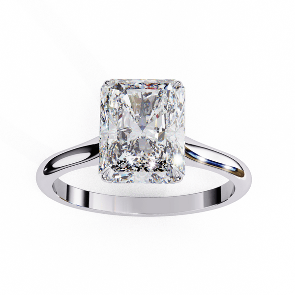 Reverra 14K Gold Radiant Lab Grown Diamond Solitaire Engagement Ring for Women, CTTW-2.94 - Reverra Jewels Inc.