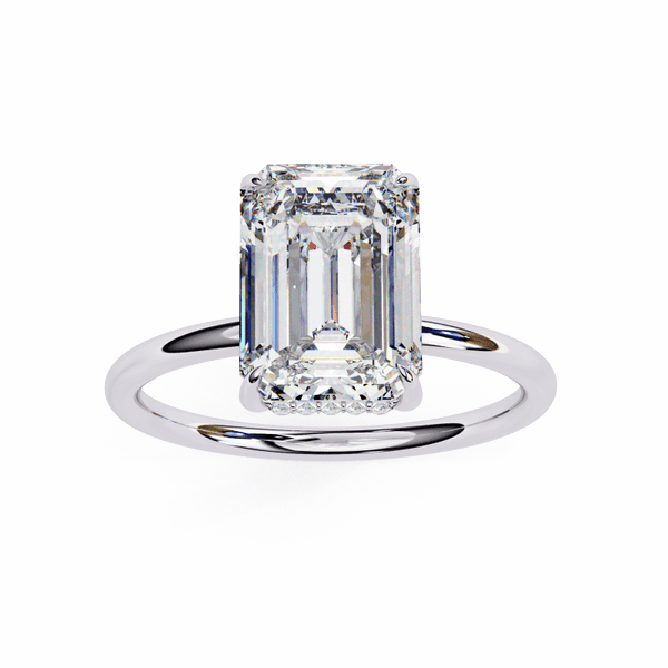 Reverra 14K Gold Radiant & Round Lab-Grown Daimond Hidden Halo Engagement Ring for Women, CTTW-2.62 - Reverra Jewels Inc.