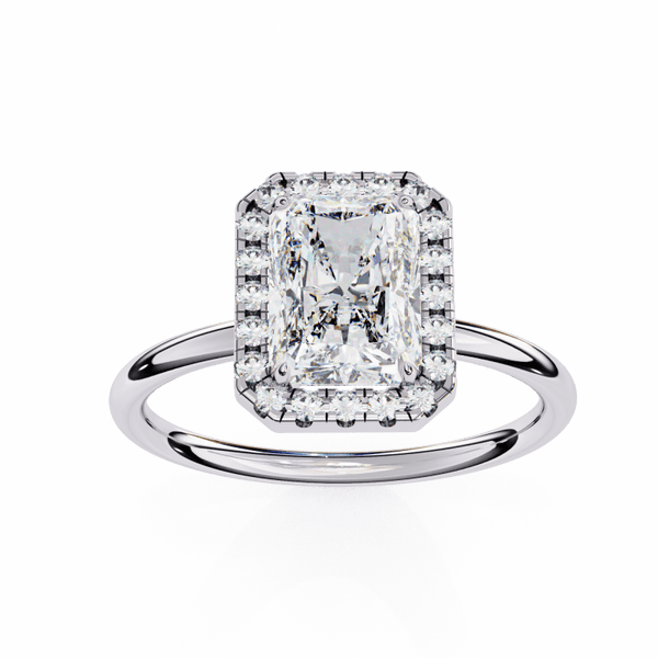Reverra 14K Gold Radiant & Round Lab Grown Diamond Engagement Ring for Women, CTTW-1.96 - Reverra Jewels Inc.