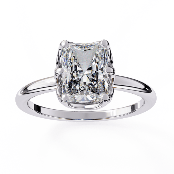 Reverra 14K Gold Radiant & Round Lab Grown Diamond Solitaire Classic Engagement Ring for Women, CTTW-2.54 - Reverra Jewels Inc.