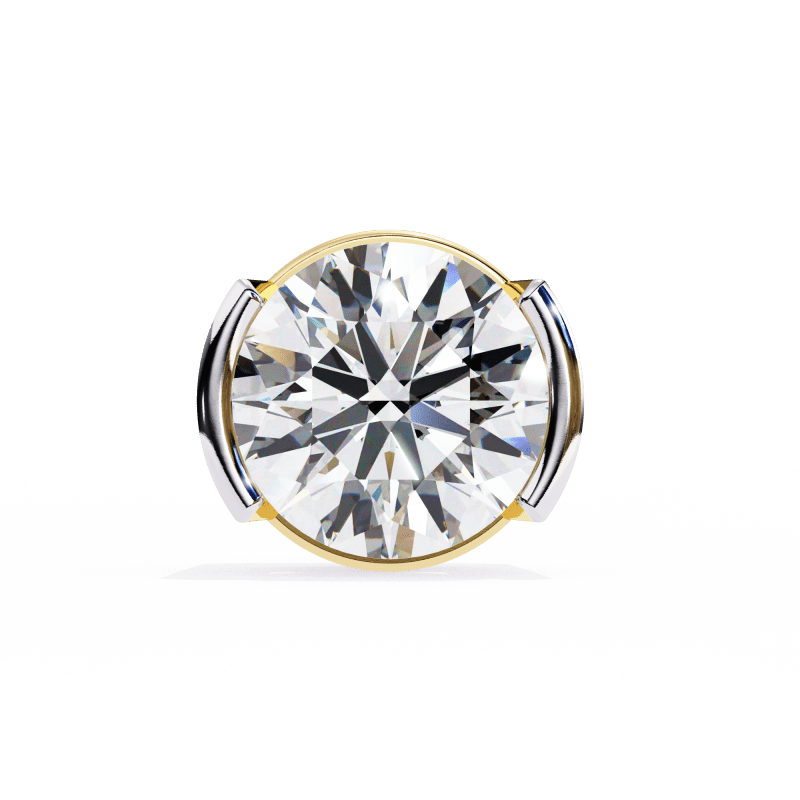 Reverra 14K Gold Round Bar-Set Lab Grown Diamond Stud Earrings For Women, CTTW-2.57 - Reverra Jewels Inc.