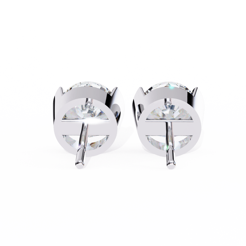 Reverra 14K Gold Round Bar-Set Lab Grown Diamond Stud Earrings For Women, CTTW-2.57 - Reverra Jewels Inc.