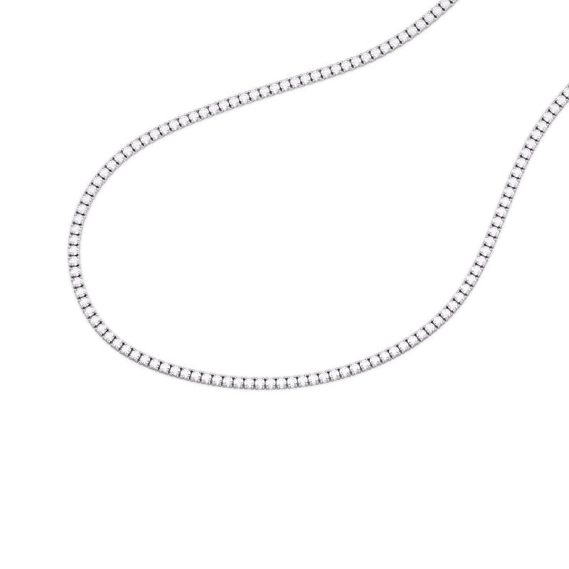 Reverra 14K Gold Round Cut Lab Grown Diamond Tennis Necklace - Reverra Jewels Inc.