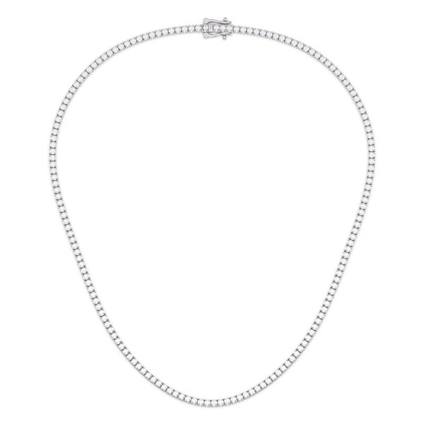 Reverra 14K Gold Round Cut Lab Grown Diamond Tennis Necklace - Reverra Jewels Inc.