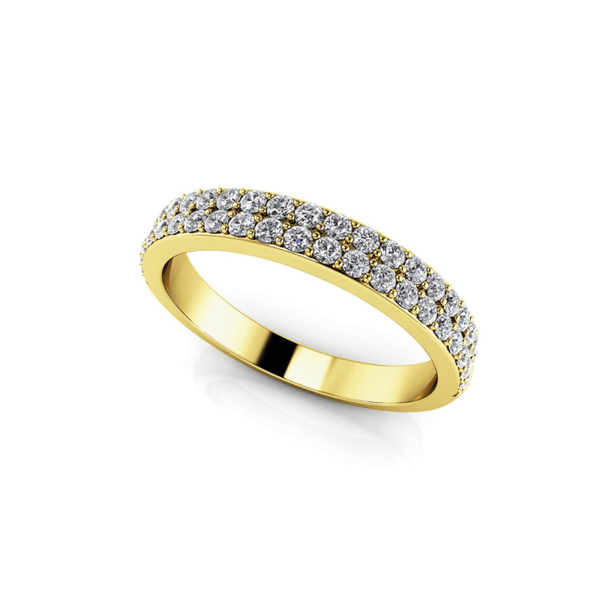 Reverra 14K Gold Round IGI Certified Lab Diamond Splendid Romance Double Row Wedding Band, CTTW-0.42 - Reverra Jewels Inc.