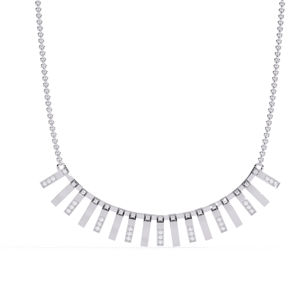 Reverra 14K Gold Round Lab Grown Diamond Bar Drop Fashion Necklace for Women, CTTW-0.29 - Reverra Jewels Inc.