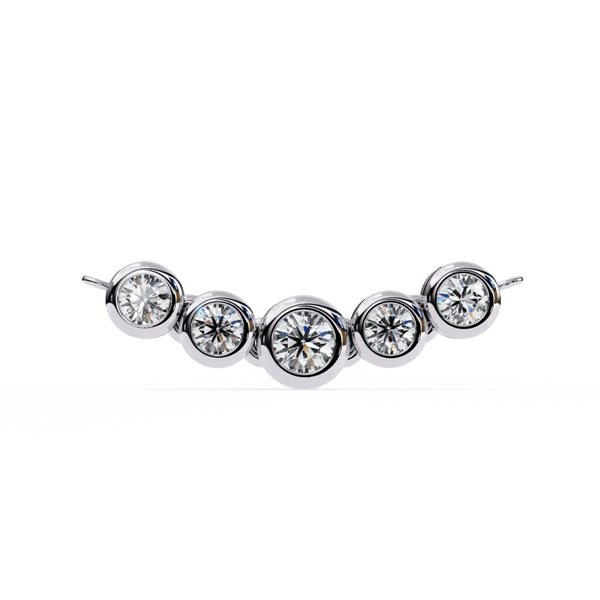 Reverra 14K Gold Round Lab Grown Diamond Bezel Bar Pendant For Women, CTTW-0.26 - Reverra Jewels Inc.