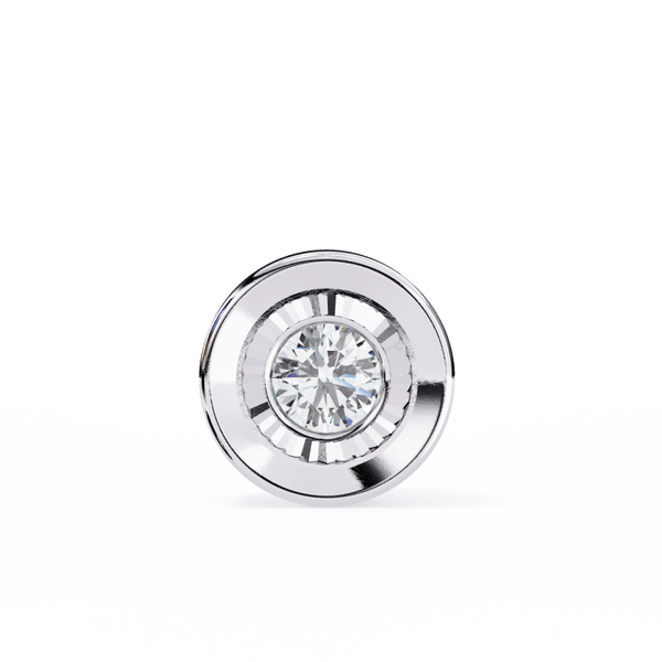 Reverra 14K Gold Round Lab Grown Diamond Bezel Circle Pendant For Women, CTTW-0.26 - Reverra Jewels Inc.