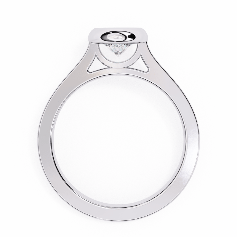 Reverra 14K Gold Round Lab Grown Diamond Bezel Engagement Ring for Women, CTTW-0.64 - Reverra Jewels Inc.