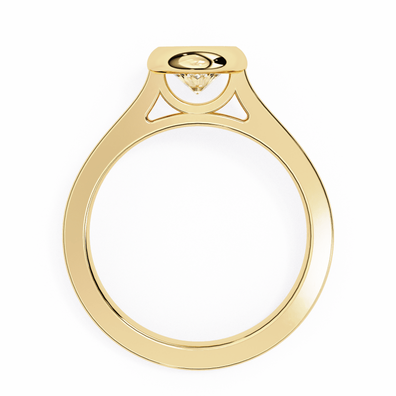 Reverra 14K Gold Round Lab Grown Diamond Bezel Engagement Ring for Women, CTTW-0.64 - Reverra Jewels Inc.