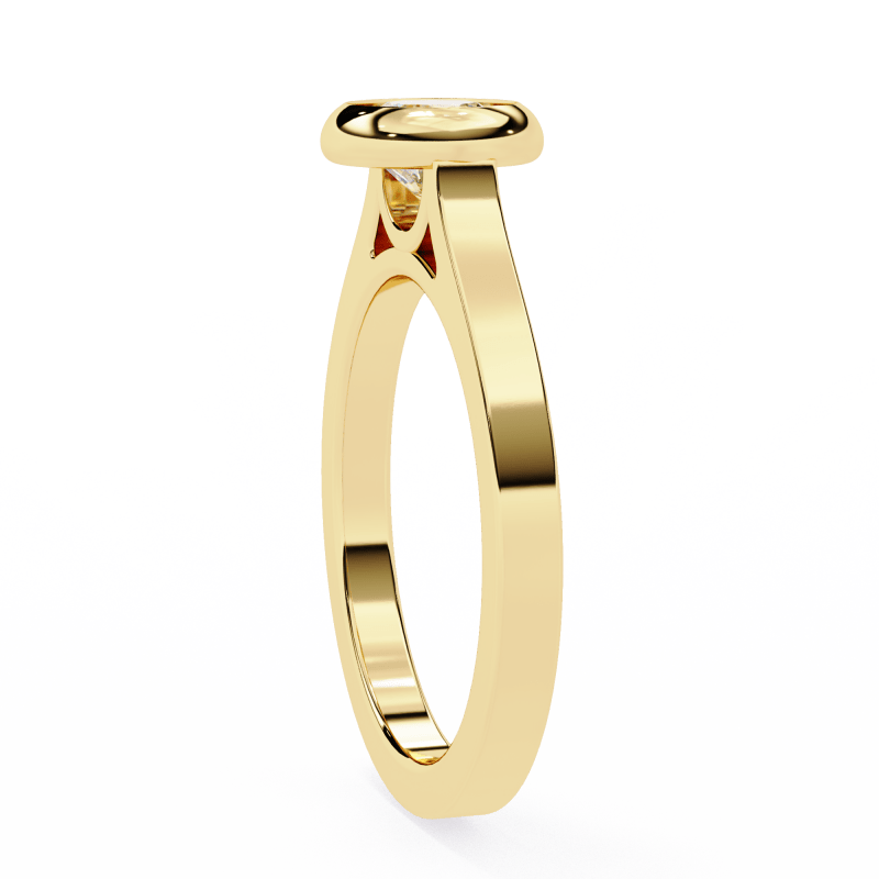 Reverra 14K Gold Round Lab Grown Diamond Bezel Engagement Ring for Women, CTTW-0.64 - Reverra Jewels Inc.