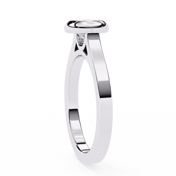 Reverra 14K Gold Round Lab Grown Diamond Bezel Engagement Ring for Women, CTTW-0.64 - Reverra Jewels Inc.