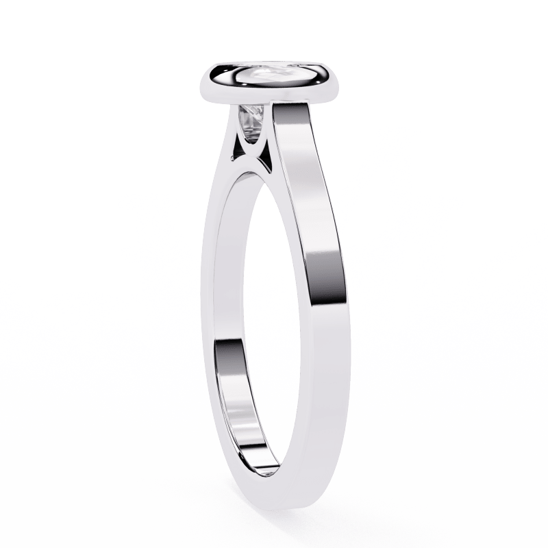 Reverra 14K Gold Round Lab Grown Diamond Bezel Engagement Ring for Women, CTTW-0.64 - Reverra Jewels Inc.