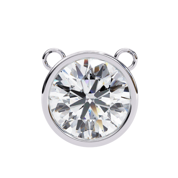 Reverra 14K Gold Round Lab Grown Diamond Bezel Pendant For Women, CTTW-1.78 - Reverra Jewels Inc.
