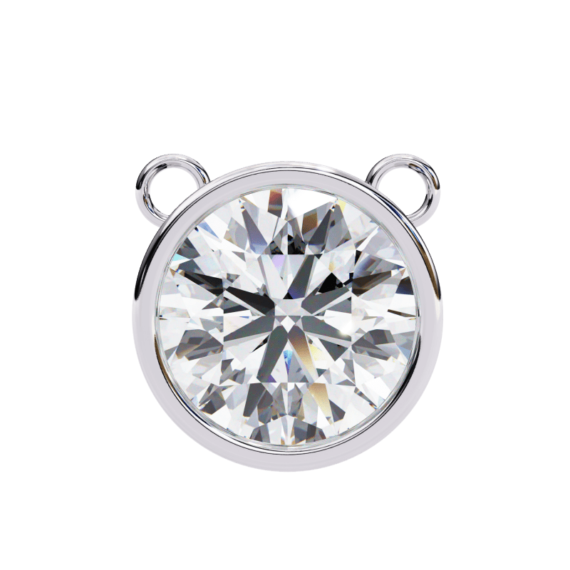 Reverra 14K Gold Round Lab Grown Diamond Bezel Pendant For Women, CTTW-1.78 - Reverra Jewels Inc.