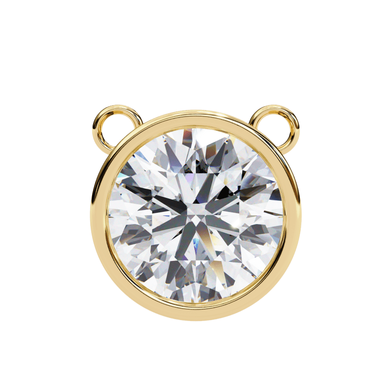 Reverra 14K Gold Round Lab Grown Diamond Bezel Pendant For Women, CTTW-1.78 - Reverra Jewels Inc.