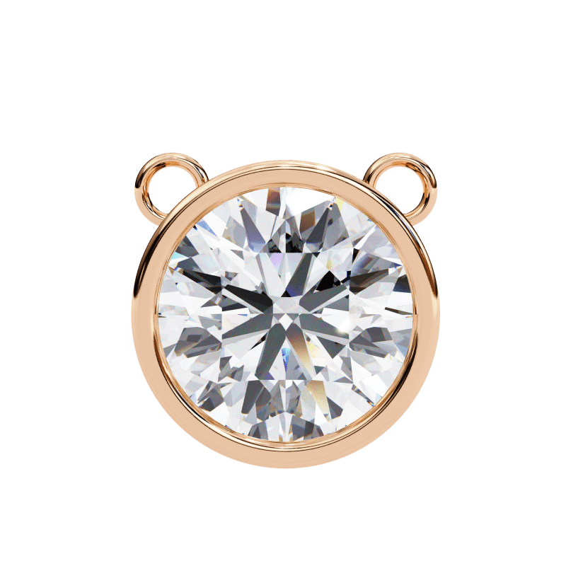 Reverra 14K Gold Round Lab Grown Diamond Bezel Pendant For Women, CTTW-1.78 - Reverra Jewels Inc.