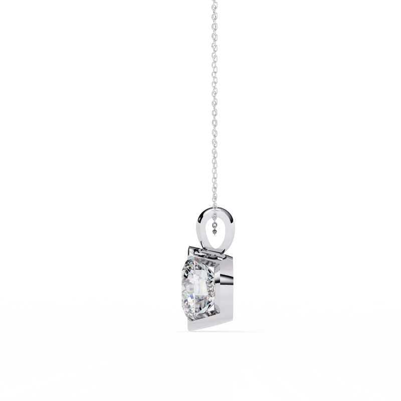 Reverra 14K Gold Round Lab Grown Diamond Bezel Pendant For Women, CTTW-2.22 - Reverra Jewels Inc.