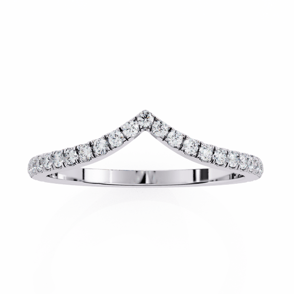 Reverra 14K Gold Round Lab Grown Diamond Chevron Elegant V-Shaped Engagement Ring for Women, CTTW-0.24 - Reverra Jewels Inc.